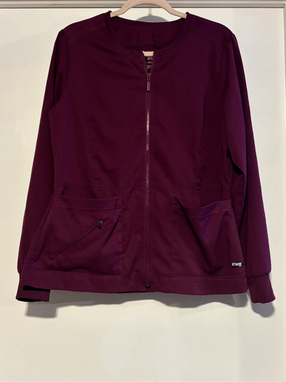 Grey's Anatomy Maroon Spandex Stretch Scrub jacket